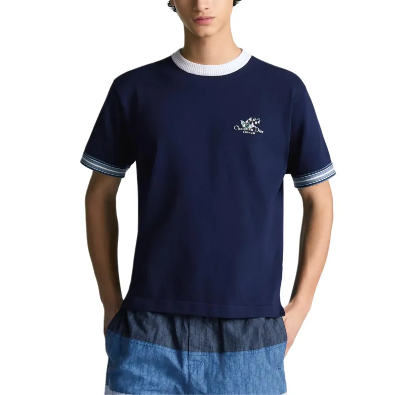 DIOR T Shirts Men Blue-3