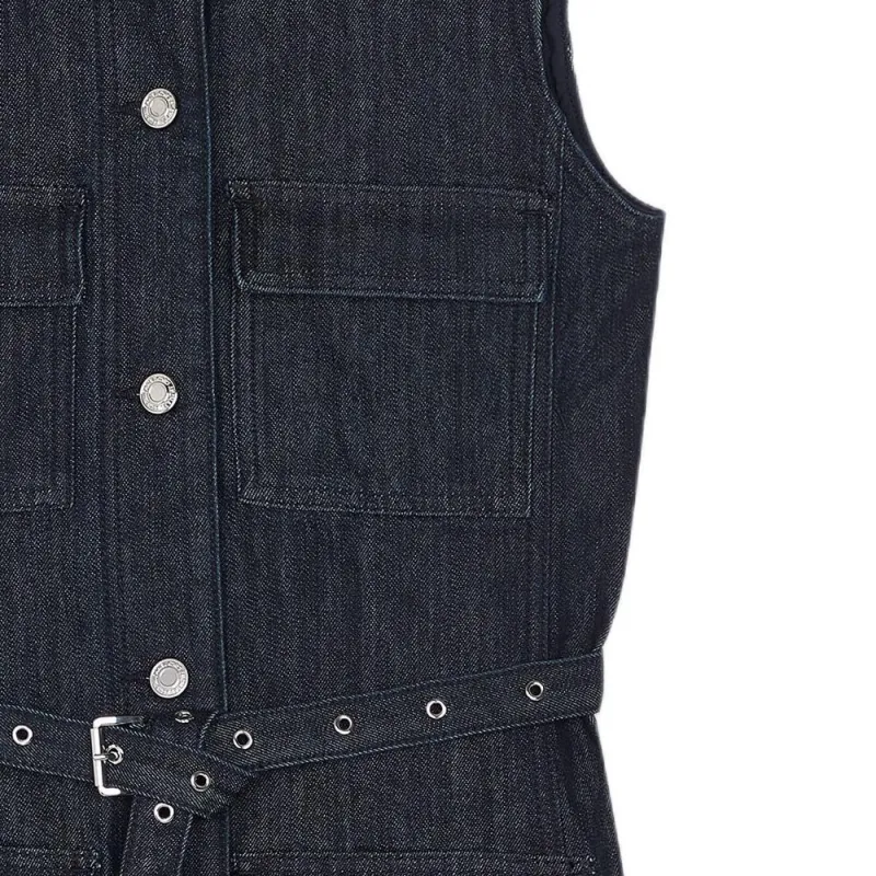 MICHAEL KORS FW22 Sleeveless Dress Women's Black Indigo-3