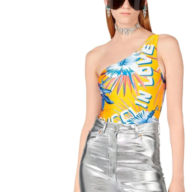 GUCCI SS21 One-piece Swimsuit Women's Yellow-4