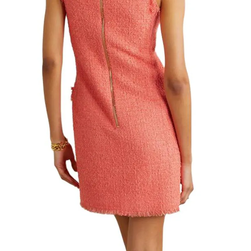 BALMAIN Sleeveless Dress Women's Orange-4
