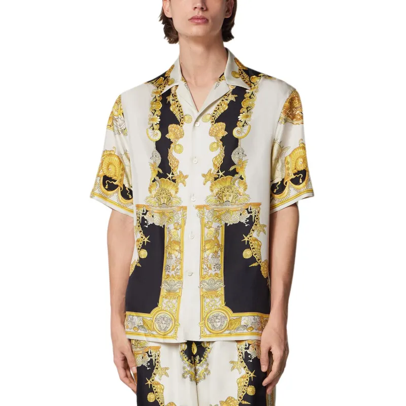 VERSACE Coral Theatre print Short sleeve Shirt-1