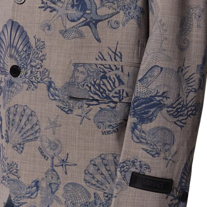 VERSACE Coral Theatre Single breasted Wool Blazer-4