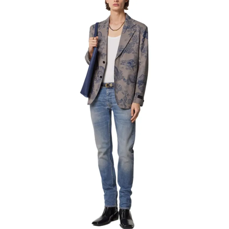 VERSACE Coral Theatre Single breasted Wool Blazer-3