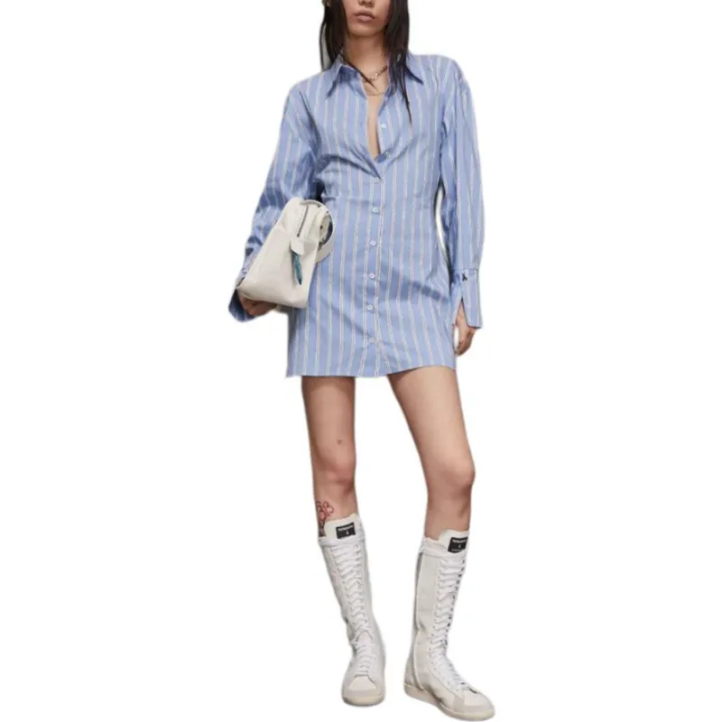 Patrizia Pepe SS25 Long Sleeved Dress Women's Light Blue-3