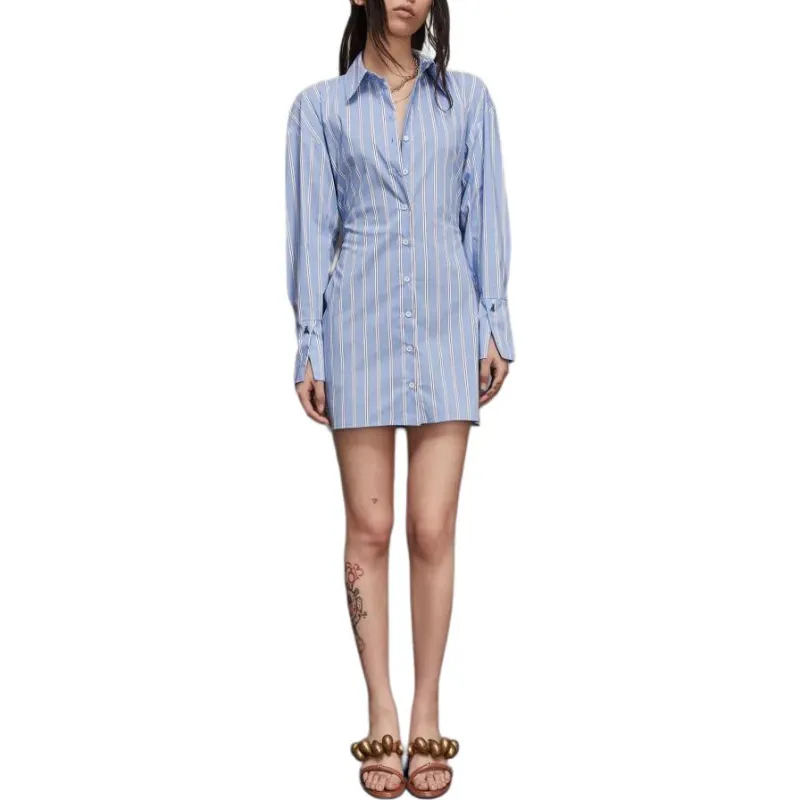 Patrizia Pepe SS25 Long Sleeved Dress Women's Light Blue-2