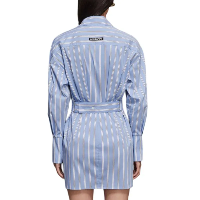 Patrizia Pepe SS25 Long Sleeved Dress Women's Light Blue-4