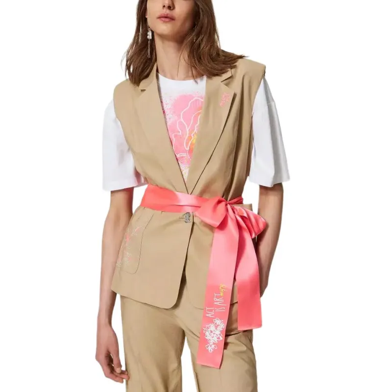 Twinset Belted Sleeveless Blazer-2