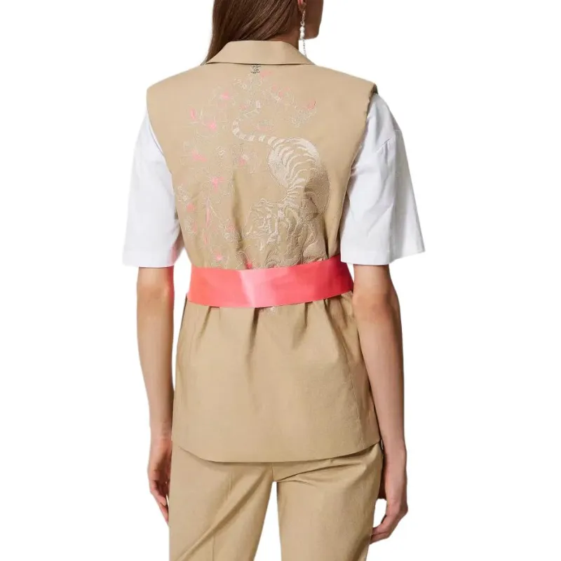 Twinset Belted Sleeveless Blazer-4