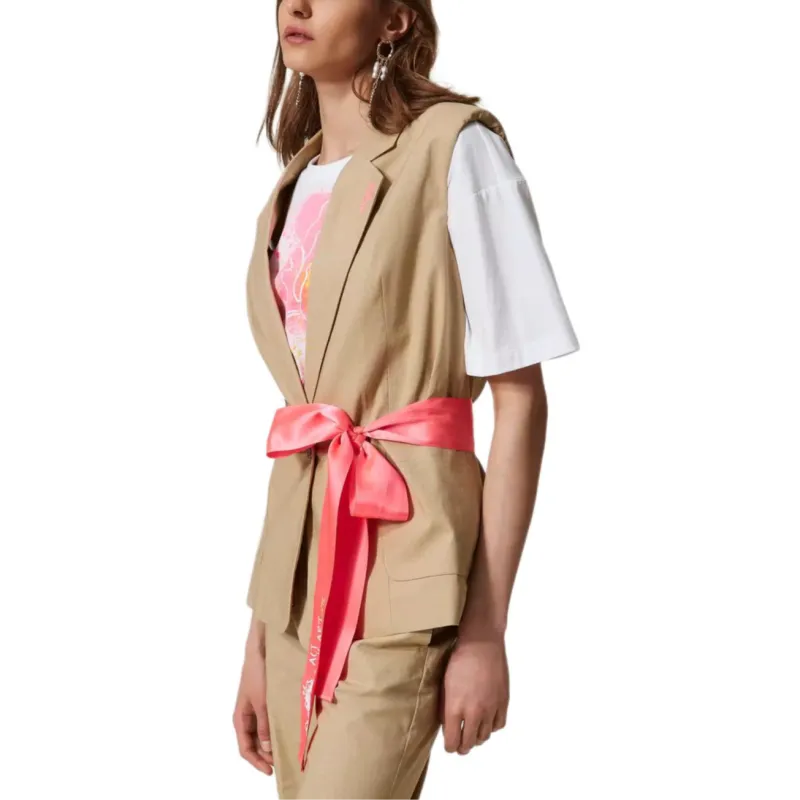 Twinset Belted Sleeveless Blazer-3
