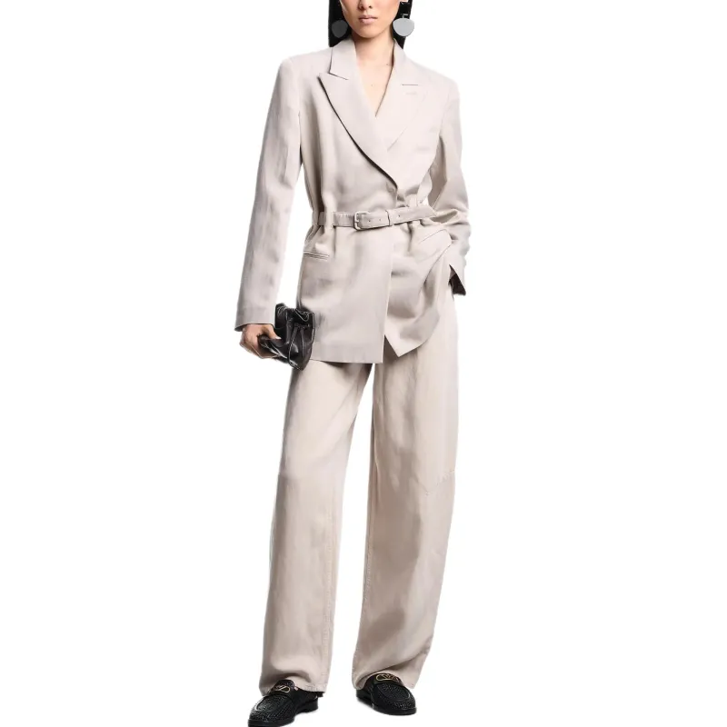 EMPORIO ARMANI Asv J3F Garment dyed Lyocell And Linen Jeans With A Balloon Hem-3