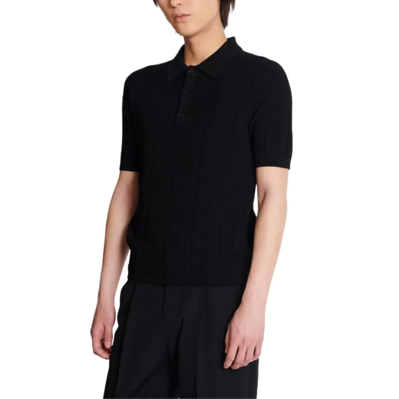 BALMAIN Polo Shirts Men Black-3