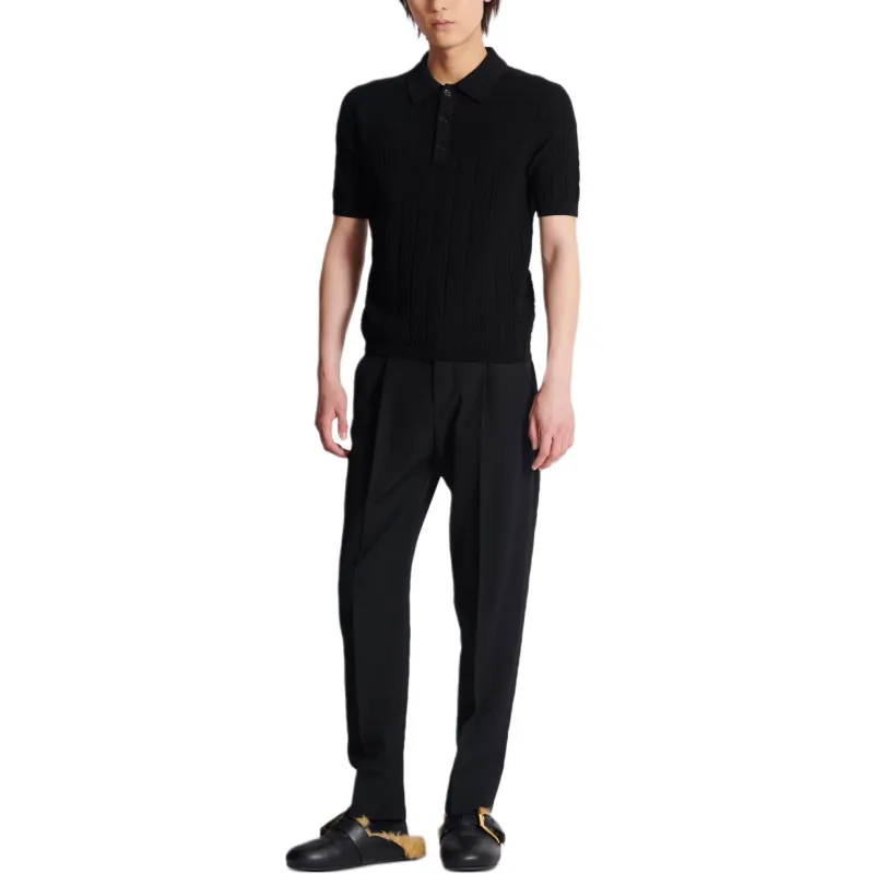 BALMAIN Polo Shirts Men Black-2