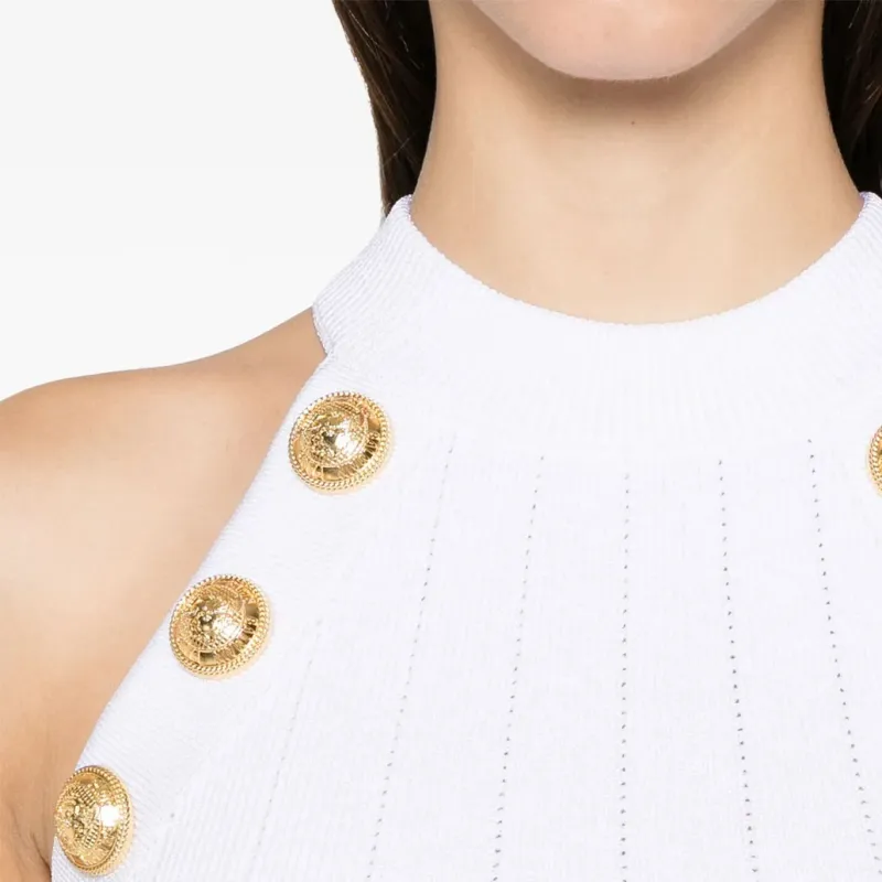 BALMAIN Halterneck Knit Cropped Top-5