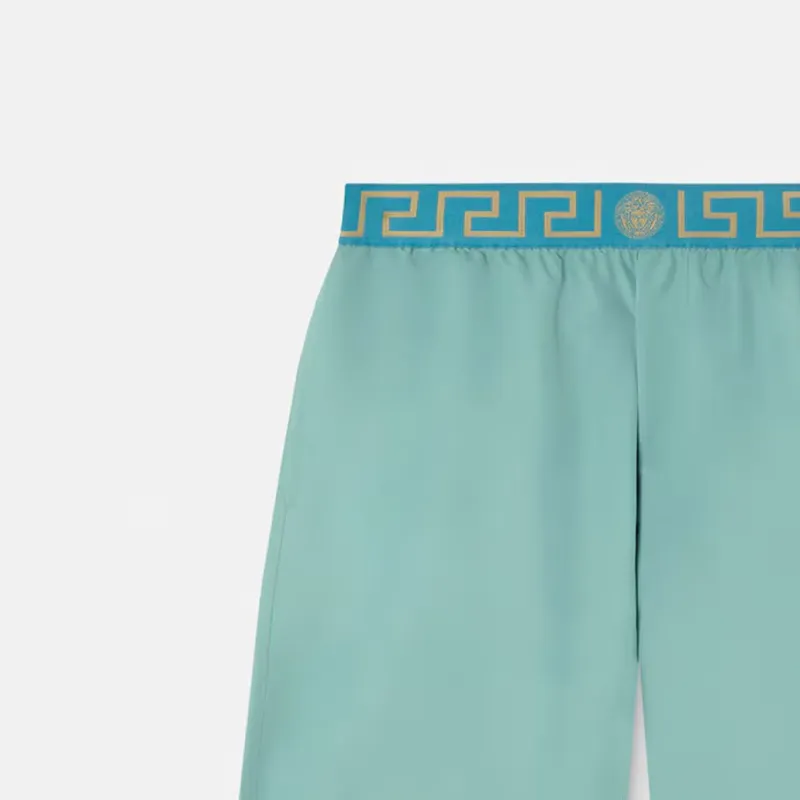 VERSACE SS25 Beach Shorts Men's Jade Sea Blue-2
