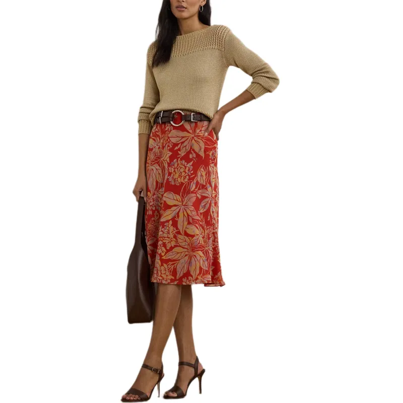 LAUREN RALPH LAUREN Casual Long Skirt Women's Red-2