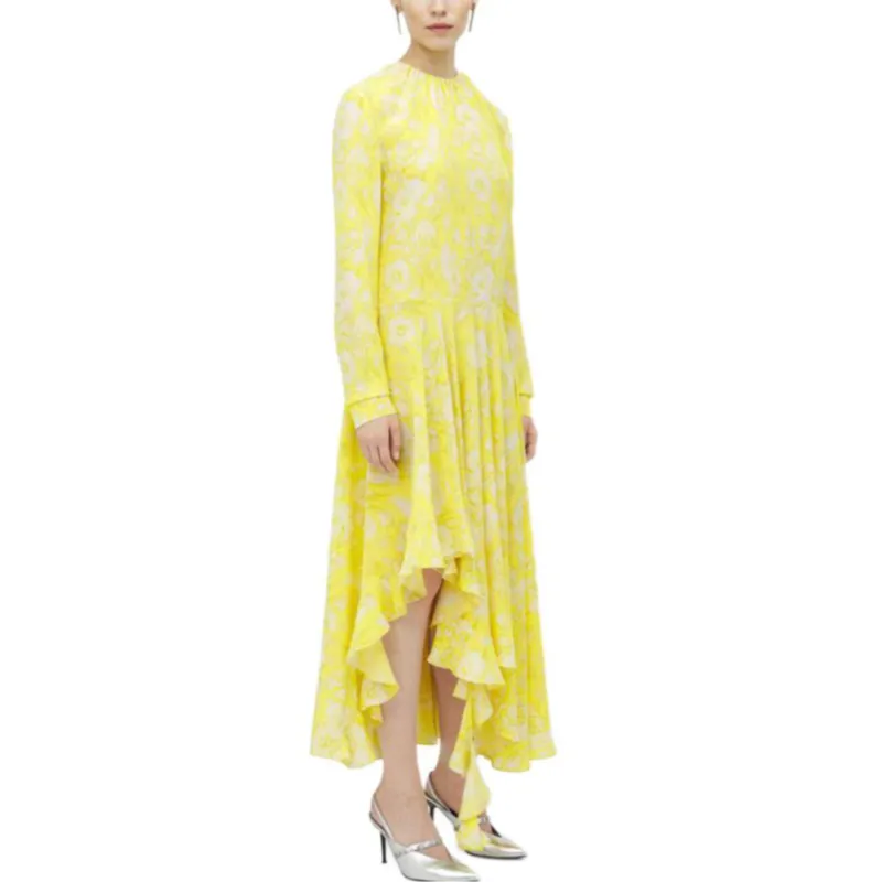 Alexander McQueen Long Sleeved Dress Women's Yellow-3