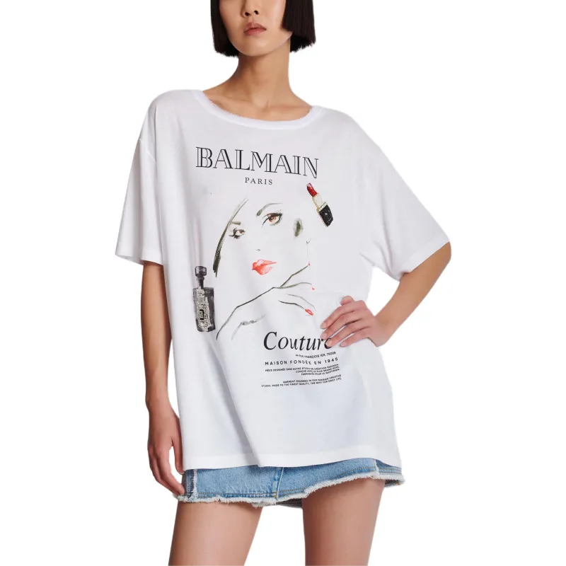 BALMAIN T Shirts Women's White-1