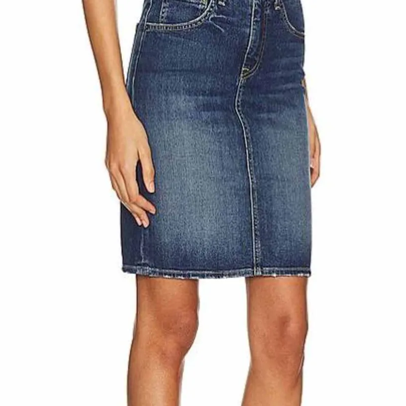 NILI LOTAN Denim Short Skirts Women's Blue-4