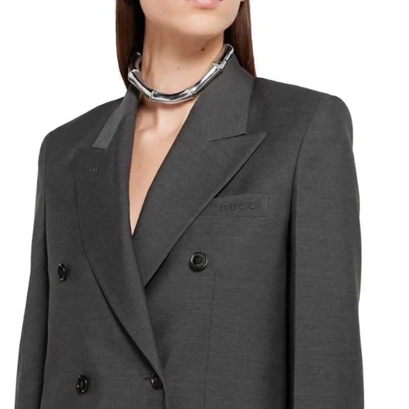 GUCCI Jackets Coats Women's Gray-4