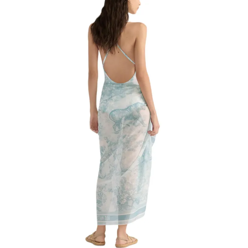DIOR SS25 One piece Swimsuit Women's Blue-3