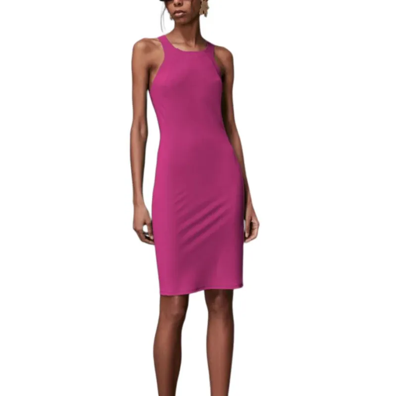 Patrizia Pepe SS25 Sleeveless Dress Women's Pink-2