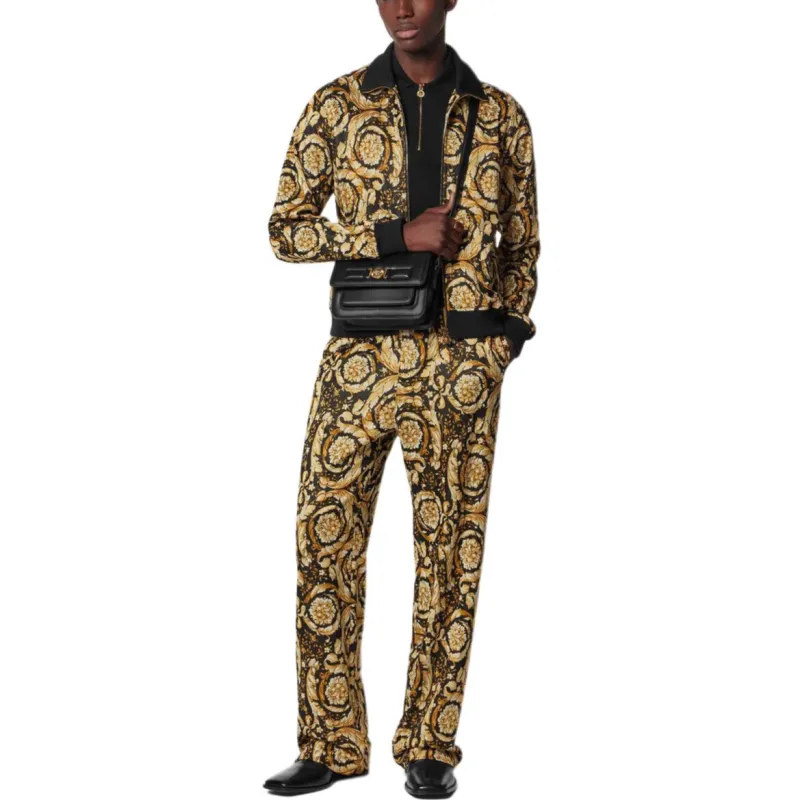 VERSACE Casual Pants Men's Black Gold-2