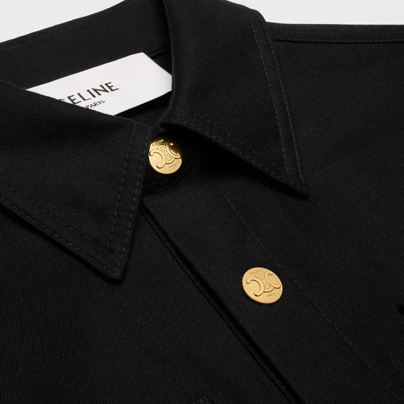 CELINE Reporter Mini Dress In Cotton Twill-3