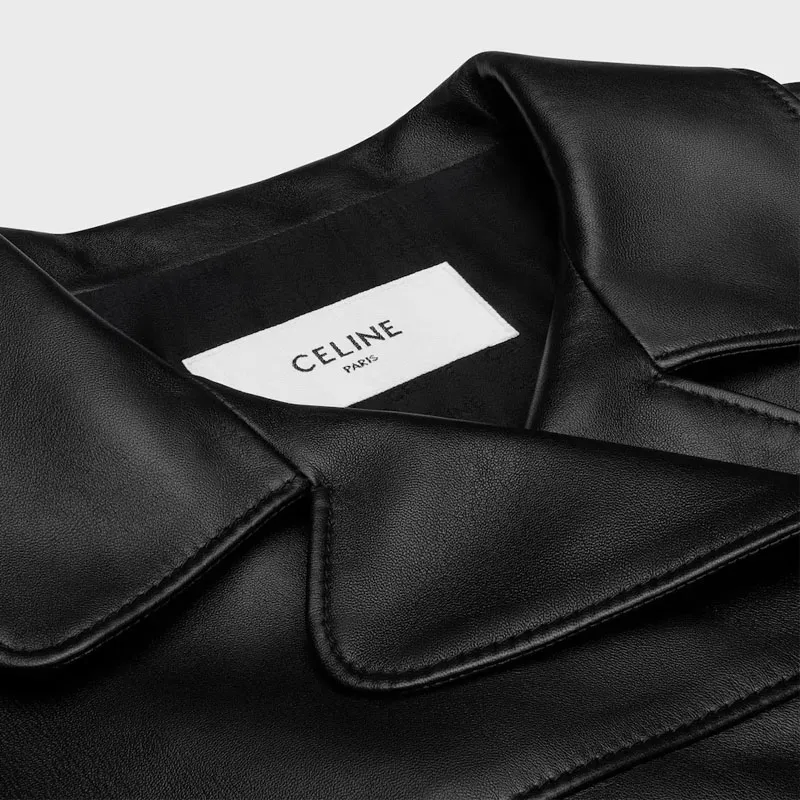 CELINE Leather Jacket Women's Black-2