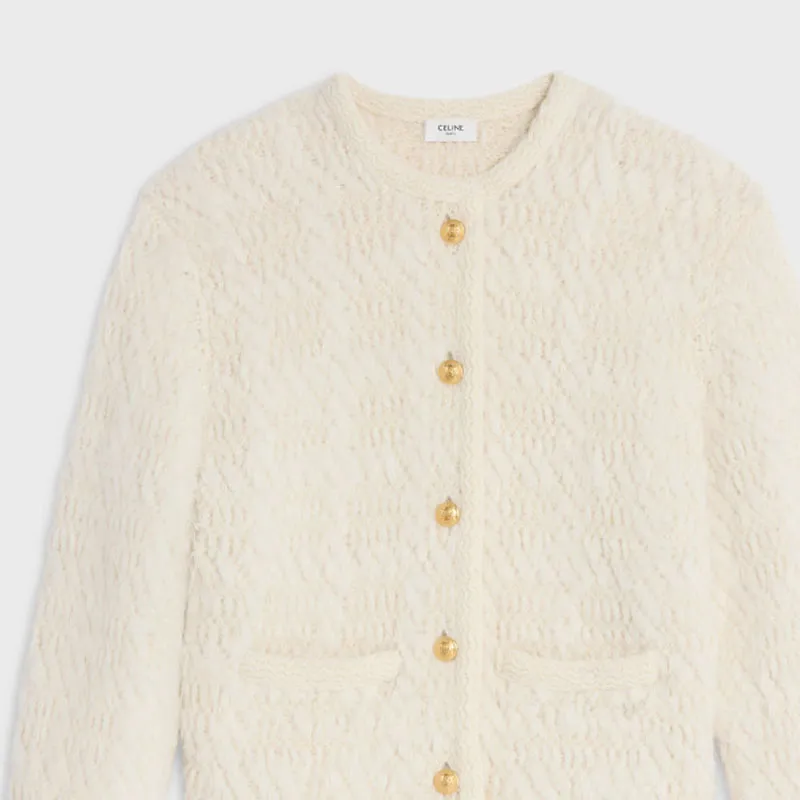 CELINE Cardigan Jacket In Alpaca Wool-3