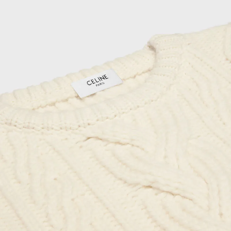 CELINE Oversized Crew Neck Sweater In Cashmere Aran-2
