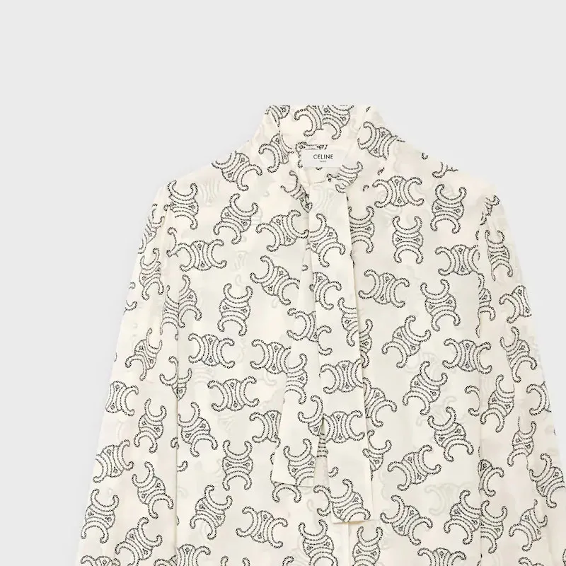 CELINE Lavallière Blouse In Crêpe De Chine-4