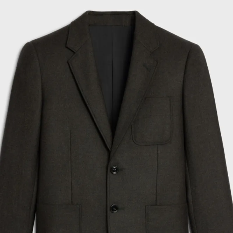 CELINE Short Jacket In Cashmere Flannel-3