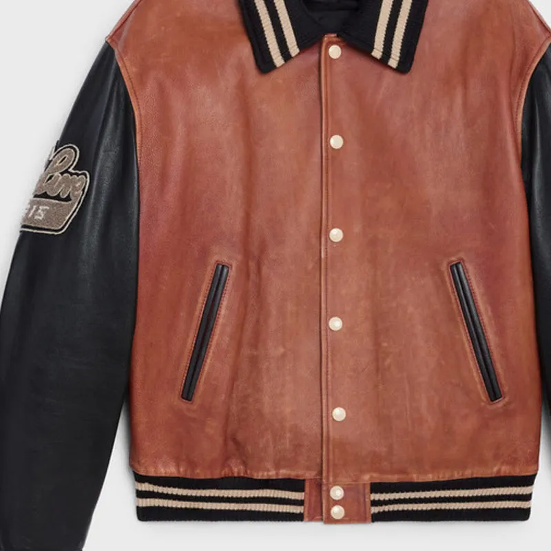 CELINE Leather Jackets Men Peach Pink-4