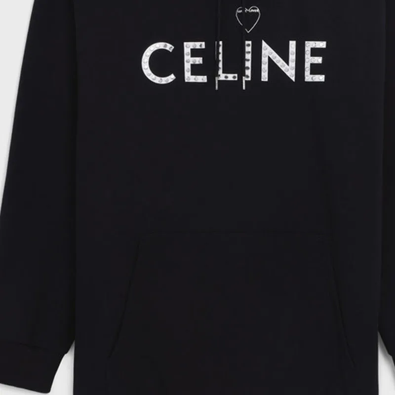 CELINE Loose Hoodie In Cotton Fleece-4