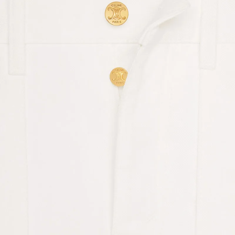 CELINE Suzanne Logo Patch Denim Shorts-3