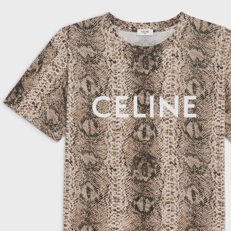 CELINE T-Shirts Men Brown-2