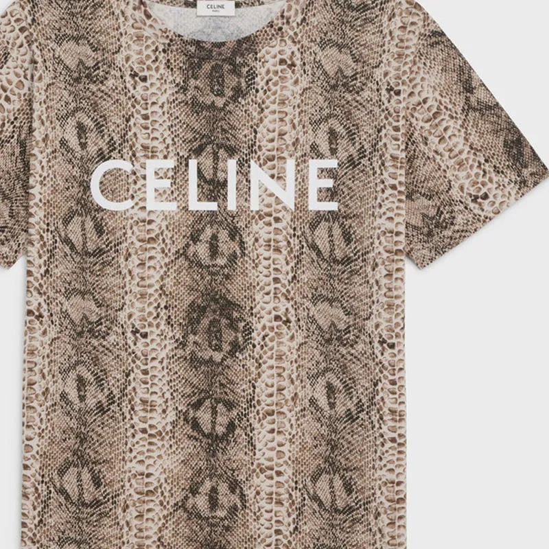 CELINE T-Shirts Men Brown-3