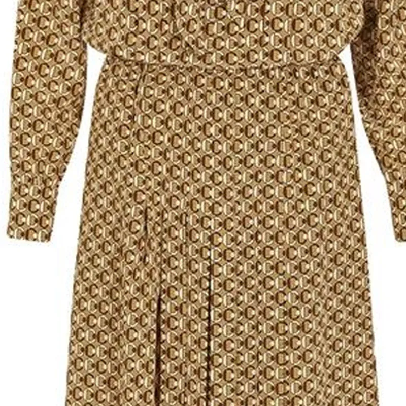 CELINE Long Sleeved Dresses Women's Yellow-4