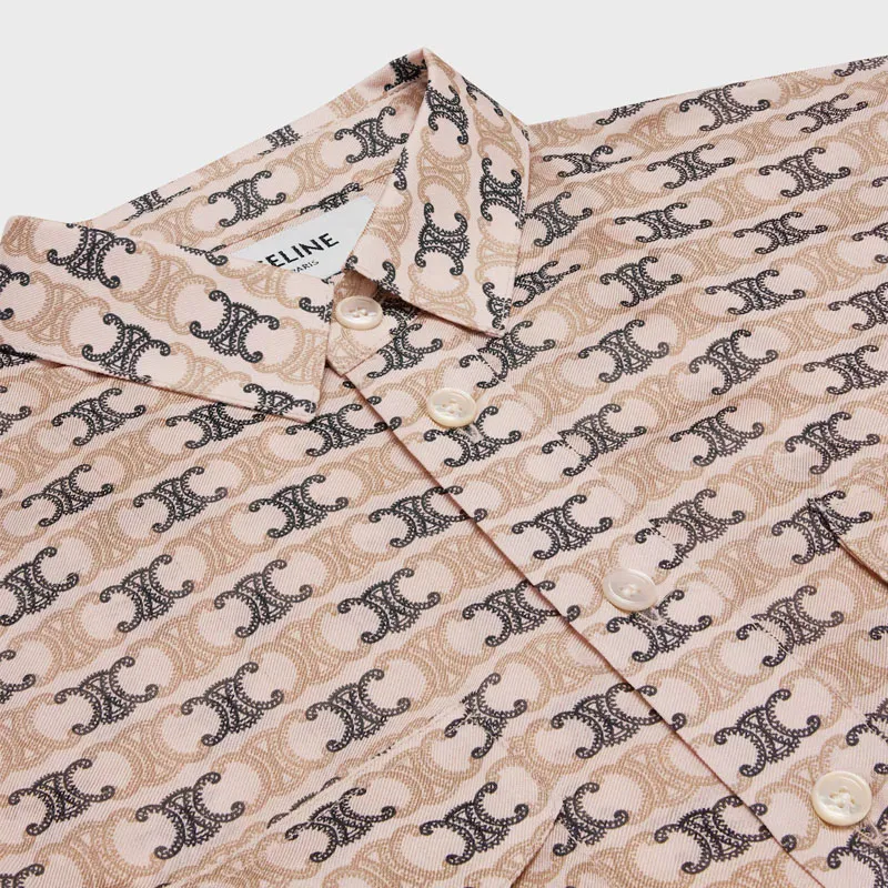 CELINE Cropped Shirt In Silk Georgette-2