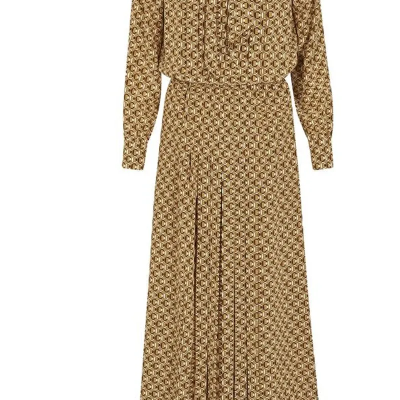 CELINE Long Sleeved Dresses Women's Yellow-3