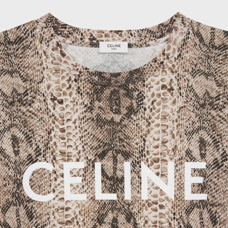 CELINE T-Shirts Men Brown-4