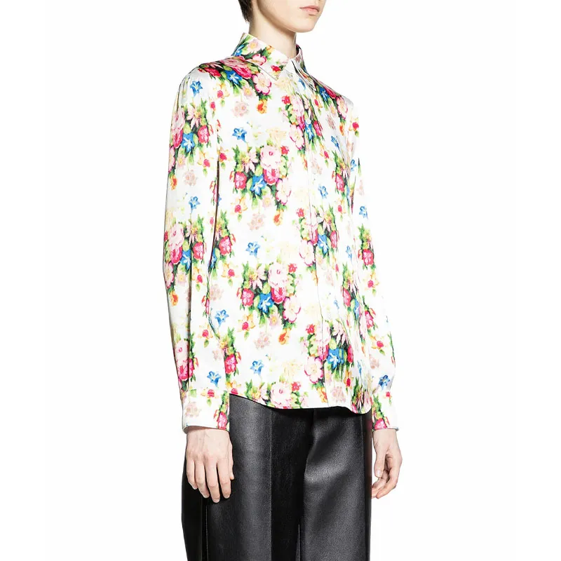 LOEWE Floral Printed Button Up Shirt 'Multicolor/Soft Pink'-3