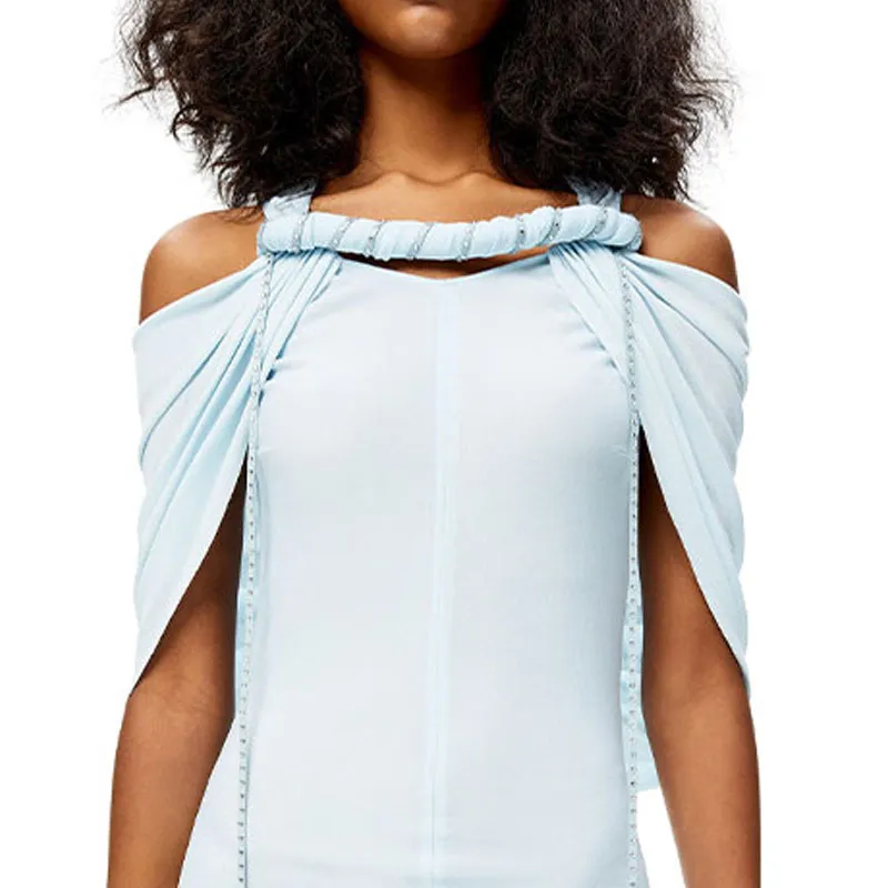 LOEWE Sleeveless Dresses Women's Light Blue-3