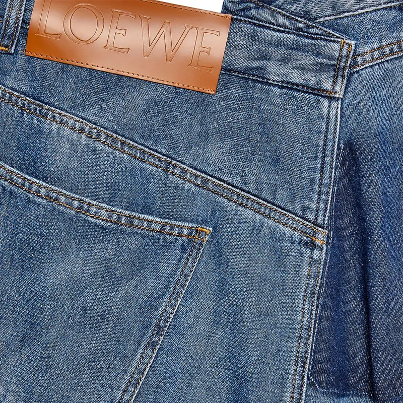 LOEWE Deconstructed Midi Denim Skirt Sporty Blue-2