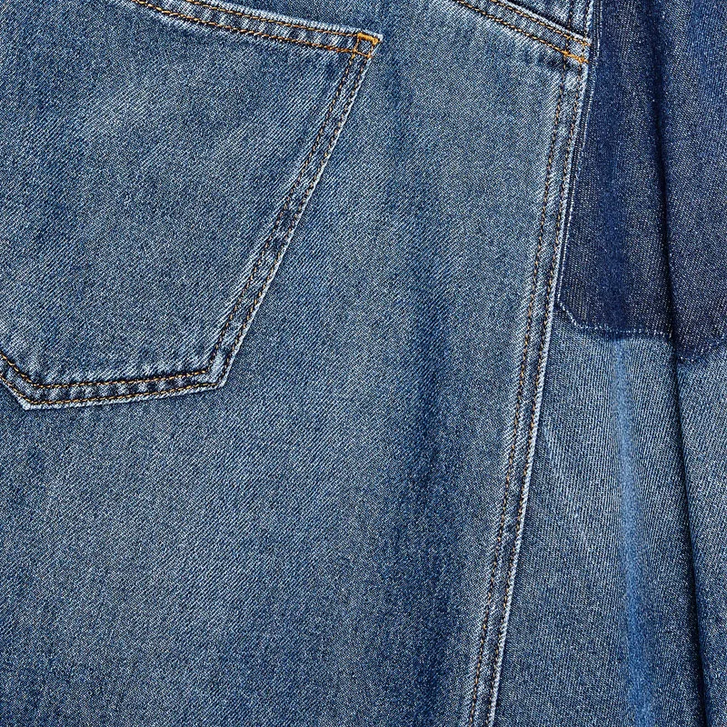 LOEWE Deconstructed Midi Denim Skirt Sporty Blue-3