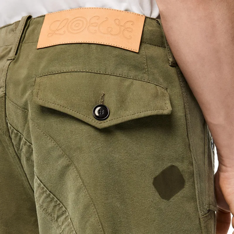 LOEWE Cargo Shorts Men Army Green-4