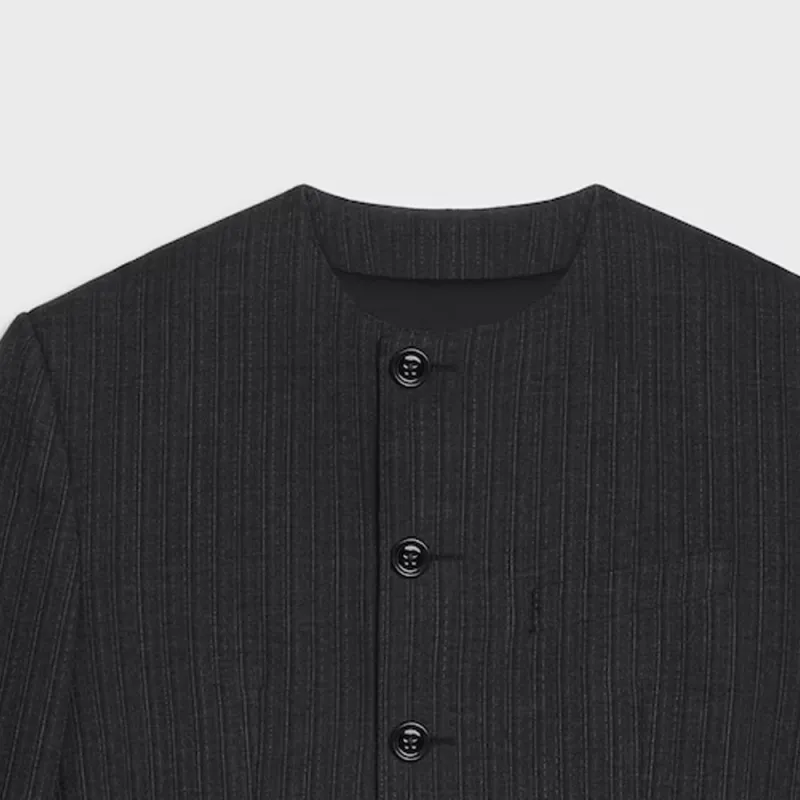 CELINE Short Mods Jacket In Wool Gabardine-3