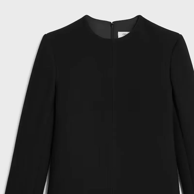 CELINE Mini Trapeze Dress In Double Faced Wool Crepe-2