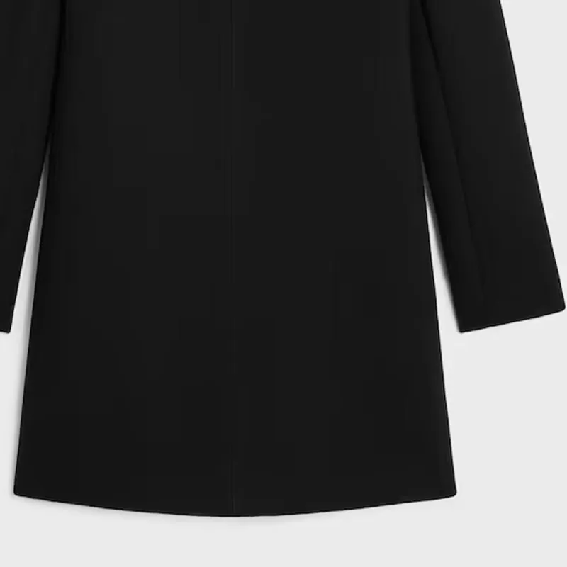 CELINE Mini Trapeze Dress In Double Faced Wool Crepe-3