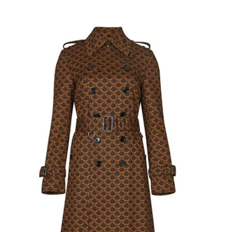 CELINE Trench Coats Women's Brown-2